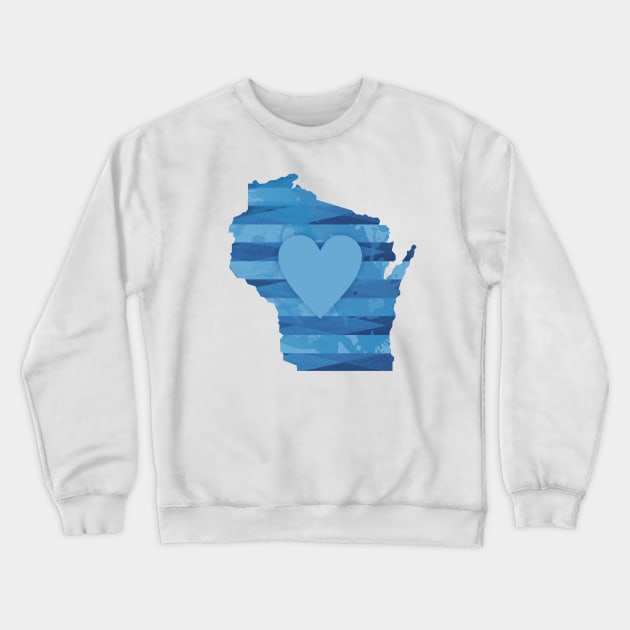 Wisconsin Heart Crewneck Sweatshirt by Dale Preston Design